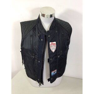 Ducati Vintage Vest Black Motorcycle Zip Mens Small